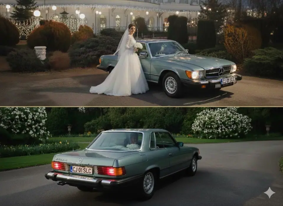 Mercedes-Benz 280 SLC ca mașină pentru nuntă în Cluj-Napoca